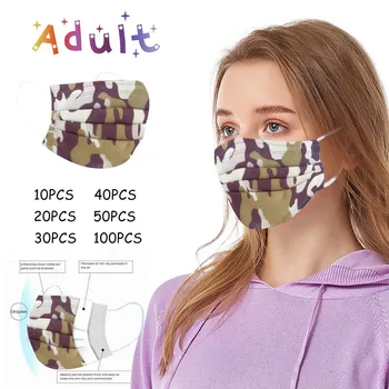 

Disposable Face Mask Adult Printed Disposable Masks Scarf Mascarilla Mascarar Face Mask cover Respirator Health Care Маски