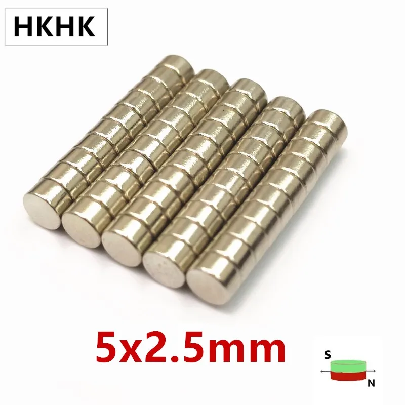 Ímãs Redondos Pequenos do Disco do Neodímio 5×2.5 Diâmetro N42 Forte Raro Super Poderoso Suporte Magnético do Ímã 5×2.5 mm da Terra 501000p