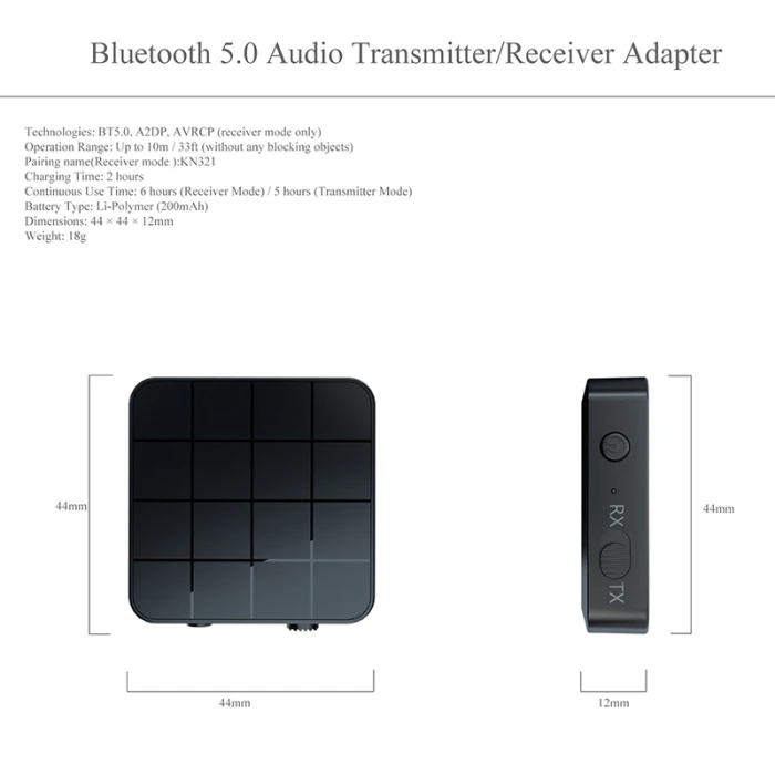 Bluetooth 5,0 аудио передатчик приемник адаптер AUX Стерео для автомобиля музыкальный ноутбук FKU66