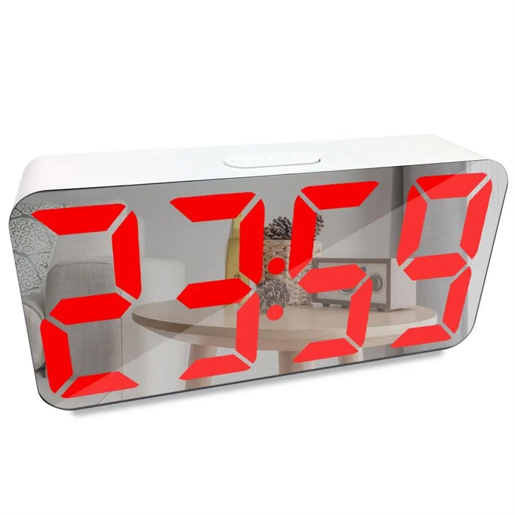 Digital LED Thermometer Snooze Mirror Home Bedside Rectangle Alarm Clock As Guft for Children Kids - Цвет: type 2