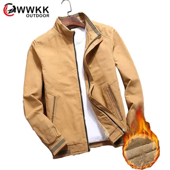 

Men's Fashion Thickening Winter Hiking Jackets Male Warm Outwear Brand Slim Men Windproof Father's Casual Standing Collar Jacket