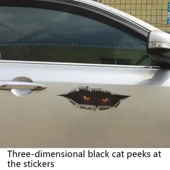 

3D Stereoscopic Realistic Car Stickers Super Cool Cover Modification Peek Eyes Car Stickers Devil Reflective Stickers