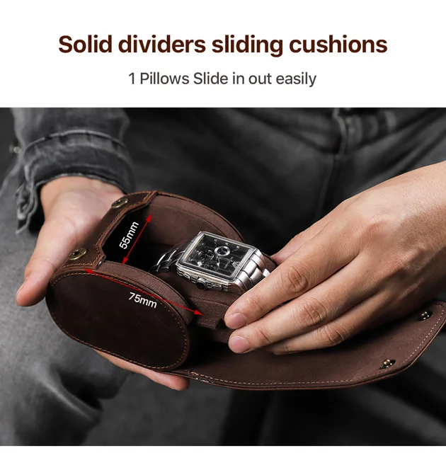 Porta Orologi Da Polso Rotolo In Pelle PU - Custoria Elegante Per Viaggi E Regali - Foto 5