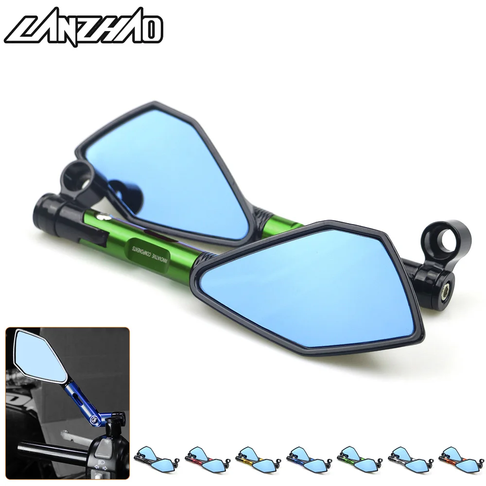Online Para Kawasaki Z900 Z900RS Z800 Z1000 accesorios de motocicleta CNC espejos retrovisores de aluminio vidrio azul verde negro oro rojo naranja