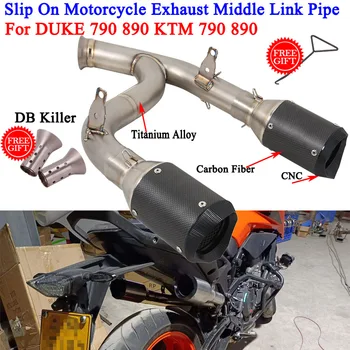 Slip On For KTM DUKE 790 890 KTM790 890 Motorcycle Exhaust System Escape Modified Titanium Alloy Mid Link Pipe Muffler DB Killer