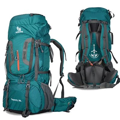 80L военный тактический рюкзак, уличный рюкзак для альпинизма, походные рюкзаки, спортивная сумка для альпинизма, мужская сумка Mochila Militar - Цвет: dark green