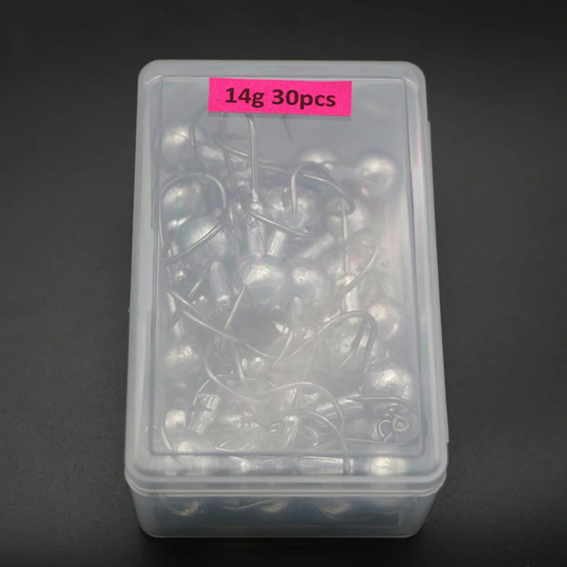 14g 30pcs 50 шт., свинцовая головка, колючий крючок, 1,5 г/2 г/3,5 г/5 г/7 г/10 г/14 г, приманка, крючки для мягкой приманки, рыболовные снасти, Anzuelos De Pesca, аксессуары - Цвет: 14g 30pcs