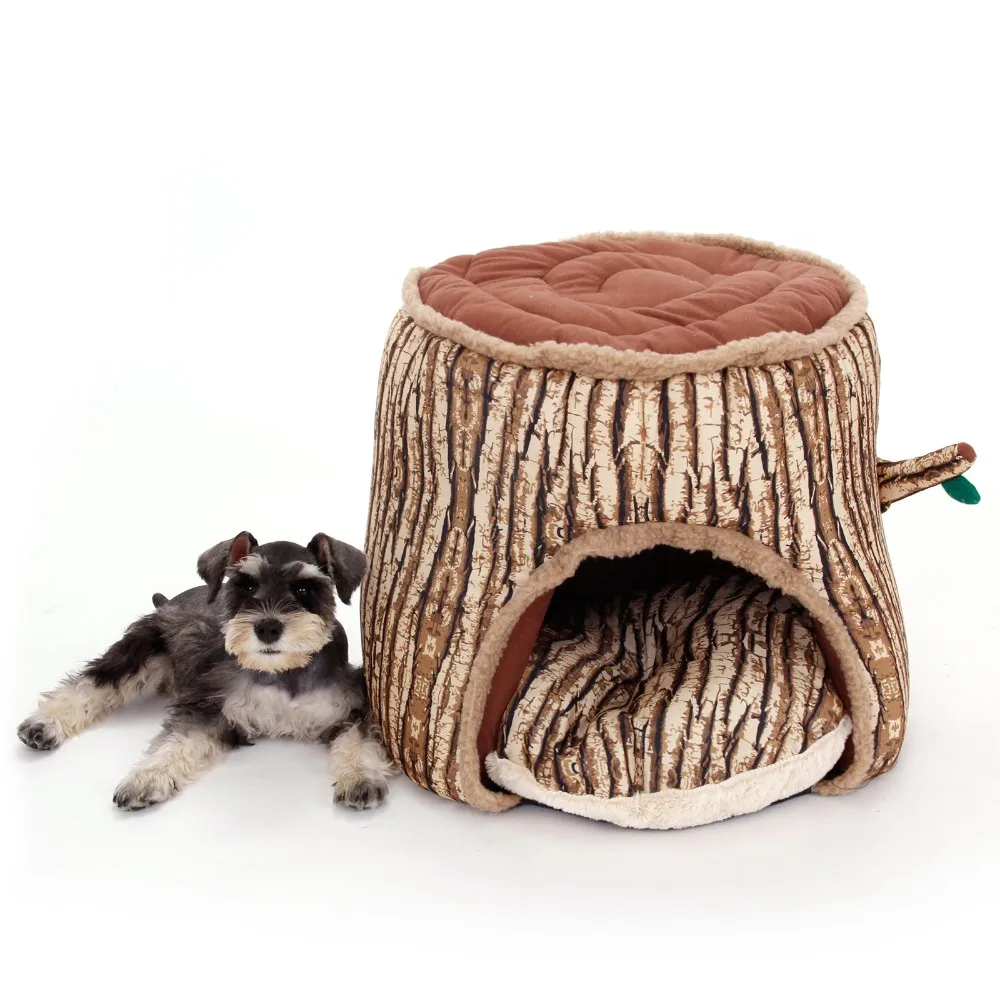 tree stump cat bed