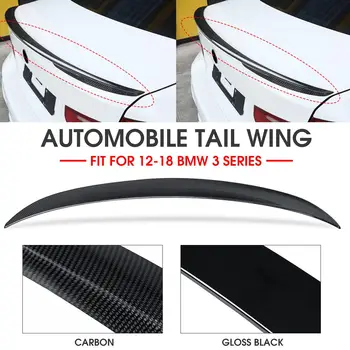 

P Style Rear Trunk Wing Spoiler for BMW 3 Series 2012-2018 Car Models Gloss-black Carbon-texture Fiber Boot Spoiler Lip Wings