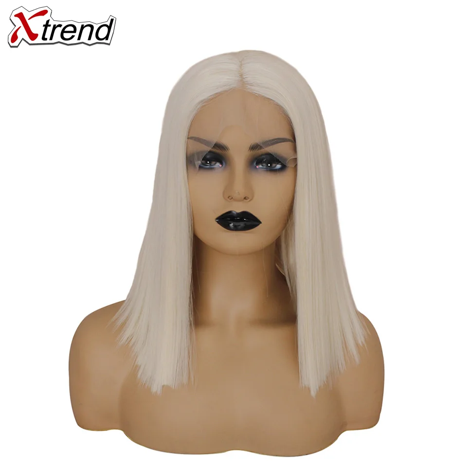 Xtrend синтетический парик на кружеве короткий Боб блонд Розовый Фиолетовый Белый 613 Омбре серый имбирь Лолита косплей парики для черных женщин