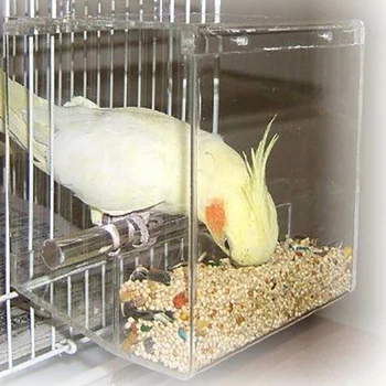 

Tidy Bird Feeder Acrylic 5"x5"x5" No Mess Cockatiel Finch Seed Parrot Corral Rust-Free Hot