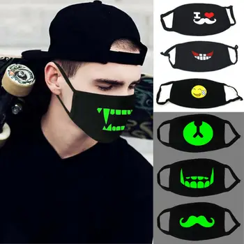 

Anti-Dust PM2.5 Cotton Mouth Mask Fashionable Face Printed Mask Adult Unisex Luminous Shield Half Cover Cycling Cotton Mask