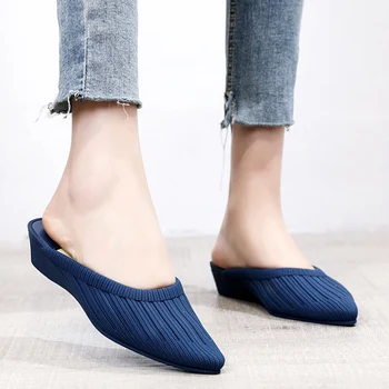 

Women Pointed Toe Woman Casual Sandals New Summer Comfort Ladies Wedge Jelly Shoes Fashion Female Two Wear Slippers 2020 Shoes