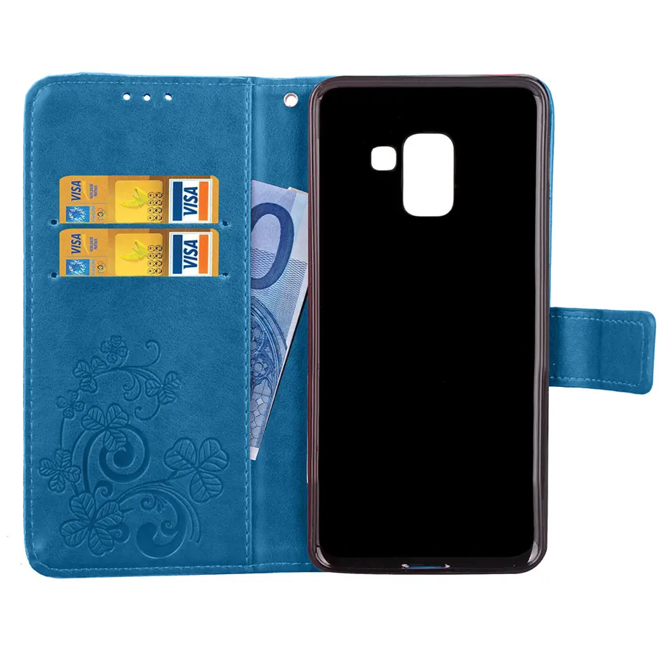 Счастливый клевер цветок чехол для samsung Galaxy Note 9 S9 A6 A8 плюс j4 j6 j7 j3 j8 A3 A5 A7 j5 S3 i9300 чехол-книжка Fundas P05G
