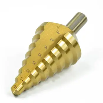 

HSS Titanium Coated Step Drill Bit set 10-45mm Triangle Shank for Metal Wood Drill Hole Cutter Tools Step Cone Drill Bit