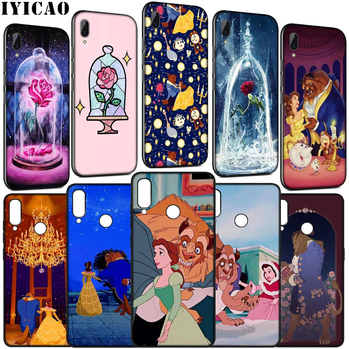 Мягкий силиконовый чехол IYICAO Beauty and the beast для Huawei Y9 Y7 Y6 Prime 2019 Honor 20 10 9 9X 8C 8X 8 Lite 7C 7X 7A