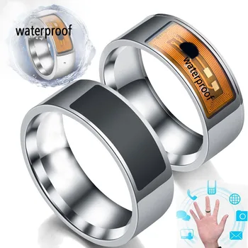 

Nfc Black Technology Stainless Steel Ring Titanium Steel Ring Smart Ring