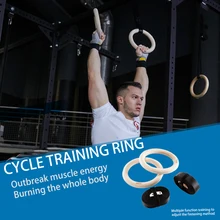 Деревянное гимнастическое кольцо удобная рукоятка прочный регулируемый ремень фитнес аксессуары Подходит для тяги мышц гимнастические кольца отжимания