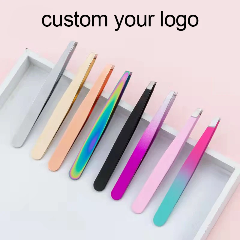Professional Eyebrow Tweezers Stainless Steel Hair Removal Pincet Clips with Boxes