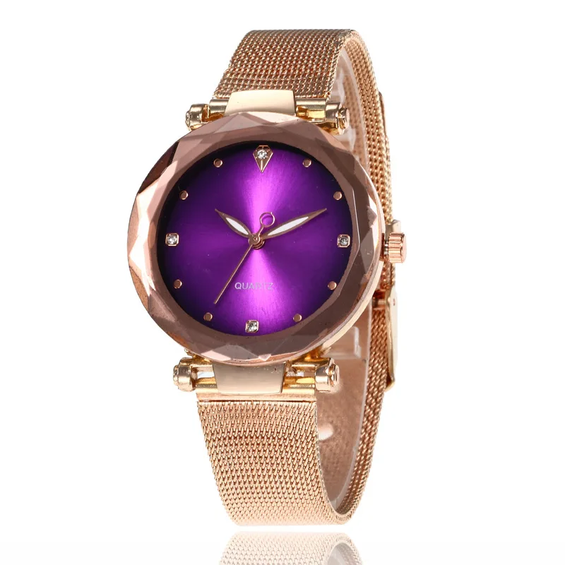 

Diamond Set Symphony Gradient Color Star Watch Women's Fashion Mesh Belt Quartz Watch AliExpress Wish Foreign Trade Hot Selling