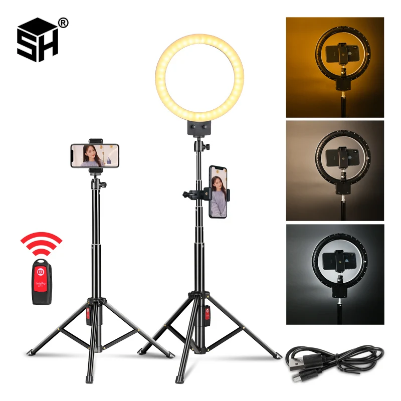 

9inch 23cm Stepless Dimmable LED Selfie Ring Light for Youtube Video Makeup Beauty Light Photo Studio Continuous Lighting Live