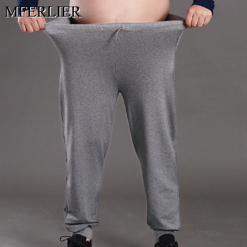 Весна Осень размера плюс мужские брюки 5XL 6XL 7XL 8XL Талия 150 см хлопок свободные мужские брюки
