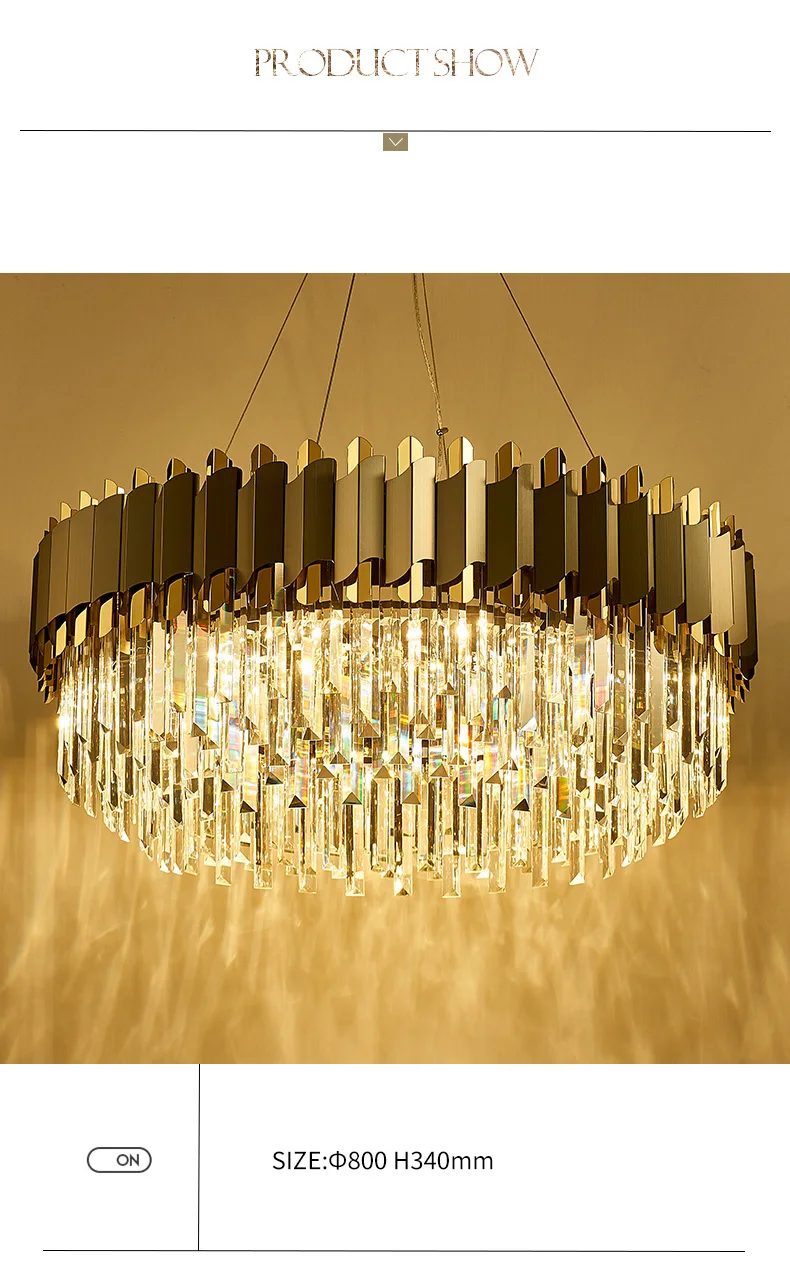 Dark Grey Crystal And Chrome Chandelier