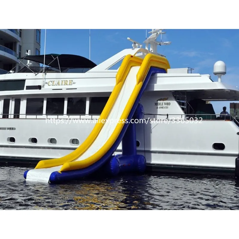 Factory price Inflatable floating water slide giant inflatable yacht for boat | Игрушки и хобби