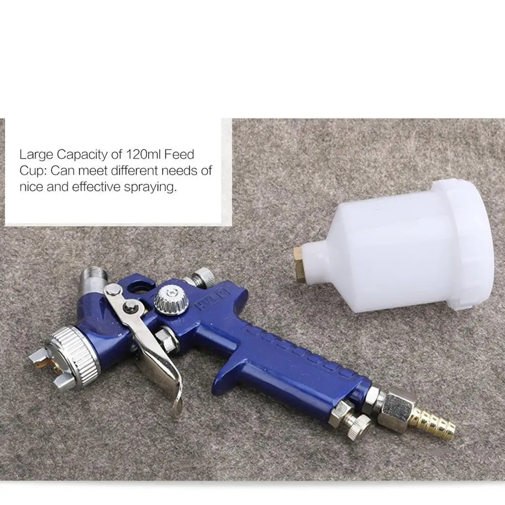 Professional HVLP Air Spray Gun Paint Sprayer 120ml Gravity Feed Airbrush Kit Car Furniture Painting Spraying Tool