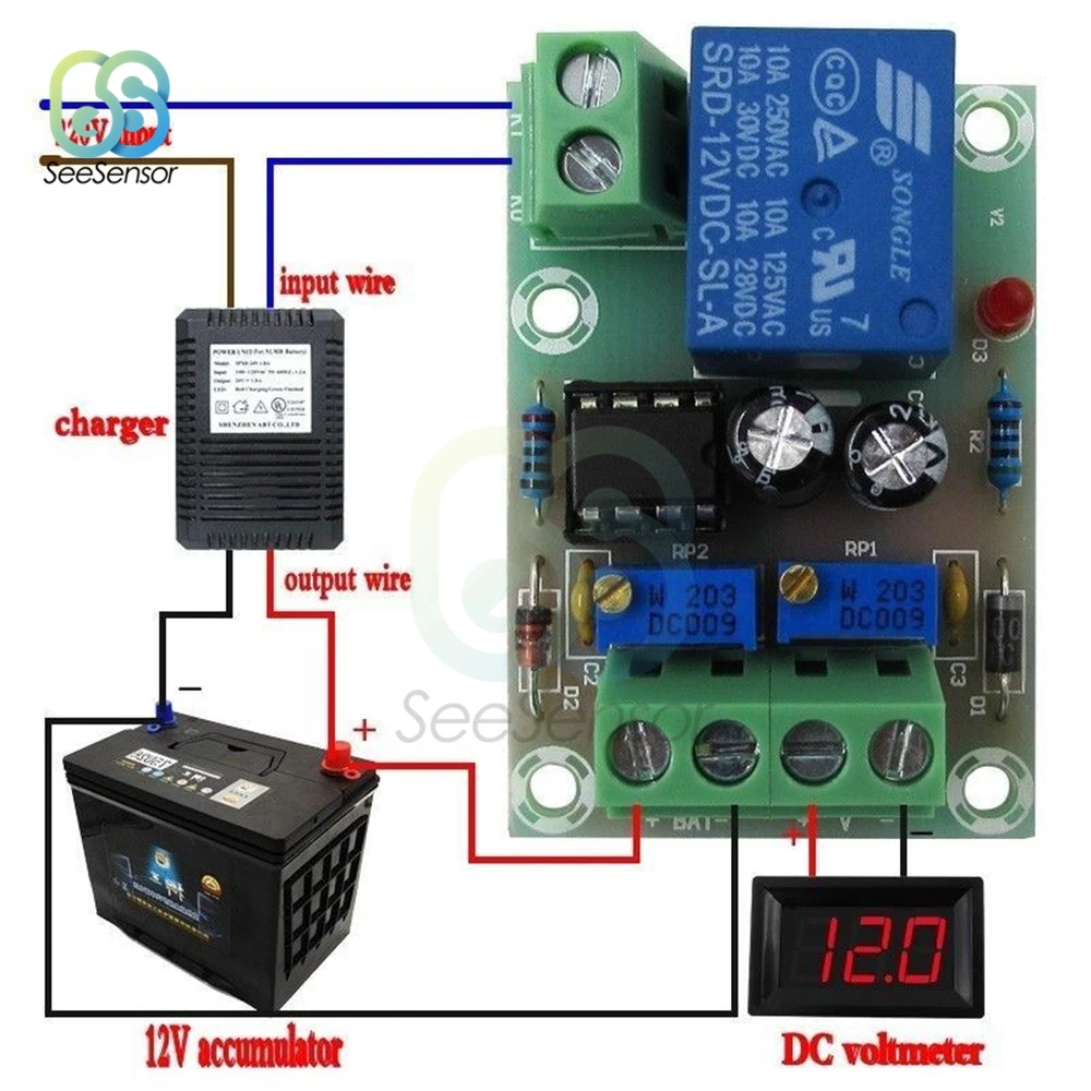 XH-M601 12V контроль зарядки аккумулятора доска «умное» Зарядное устройство блок управления питания панель автоматическая зарядка/стоп-переключатель