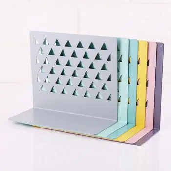 

Metal Hollow Desktop Organizer Bookends Book Ends Support Stand Holder Shelf Bookrack Home Office Supplies