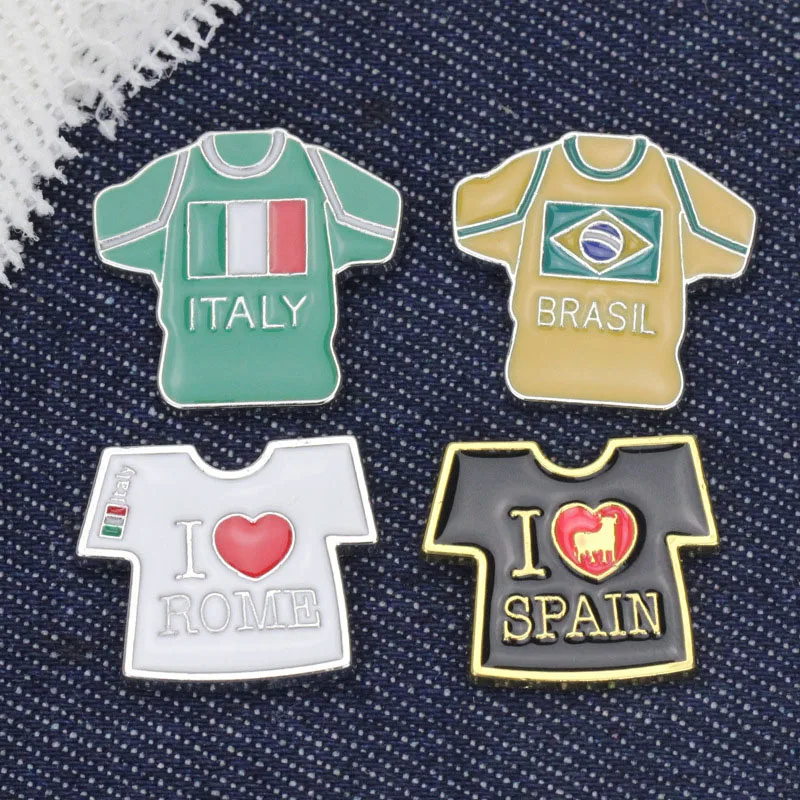 Итальянская испанская римская шероховатый флаг брошь и эмалированная булавка креативная мода футбольный Болельщик значок подарки