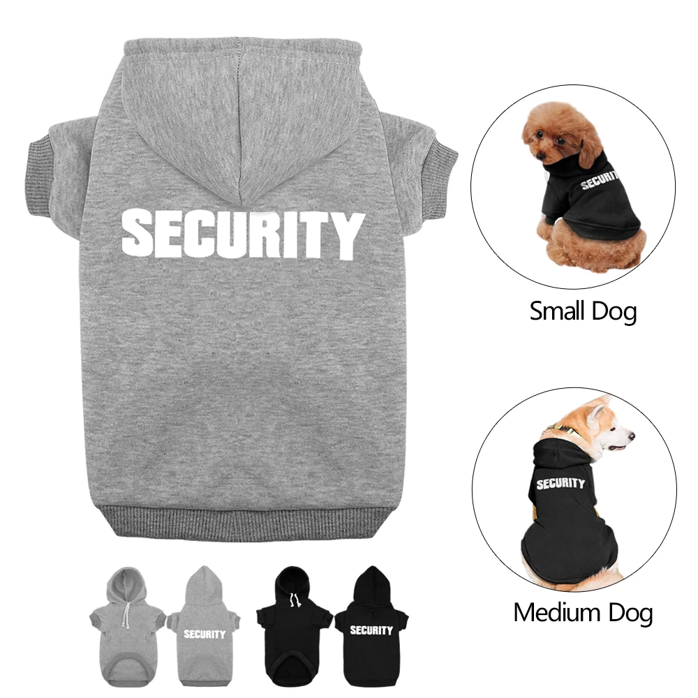 Зимний флисовый свитер для собак, теплая черная куртка с капюшоном и буквенным принтом для питомцев, одежда для щенков и кошек, одежда для домашних животных, одежда для маленьких собак Тедди