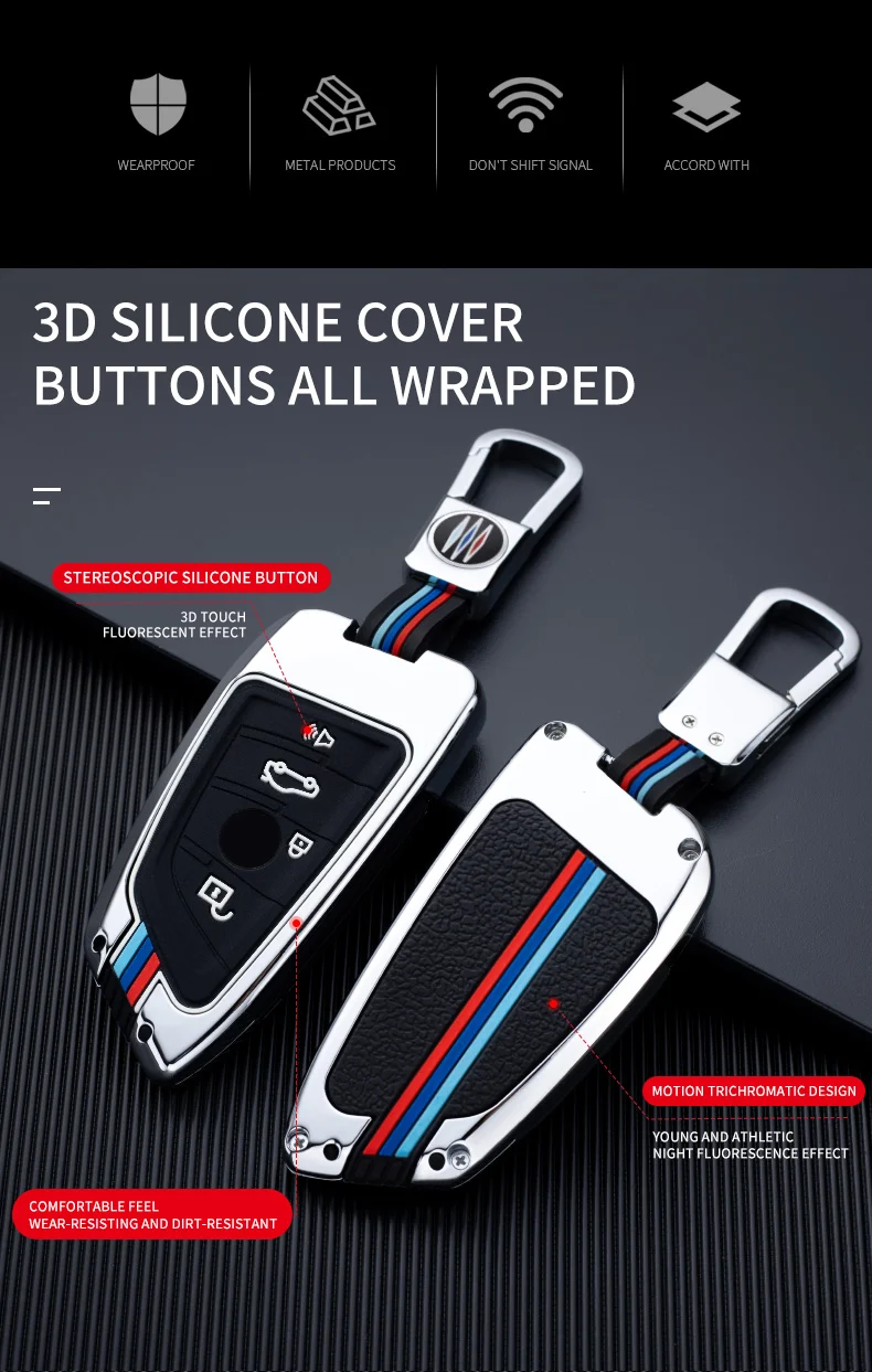 Custodia per chiave auto in lega di zinco Shell Cover per BMW X1 X3 X4 X5 F15 X6 G11 F48 F39 520 accessori per auto supporto Shell portachiavi protezione 7 Custodia per chiave auto in lega di zinco Shell Cover per BMW X1 X3 X4 X5 F15 X6 G11 F48 F39 520 accessori per auto supporto Shell portachiavi protezione - H99764fc339924a86b037a5df5582736em