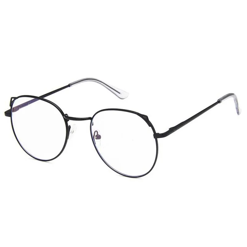 Metal Cat Ears Myopia Finished Glasses Women Men Round Nearsighted Clear Spectacle -1 -1.5 -2 -2.5 -3 -3.5 -4 -4.5 -5 -6 3