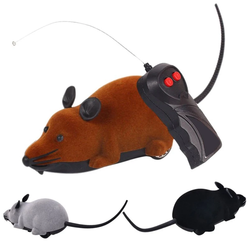 Мышь игрушки Беспроводной RC мышки для котов игрушки дистанционного Управление rc накладные серая крыса, Необычные прикольные игры Мышь игрушка для кошки