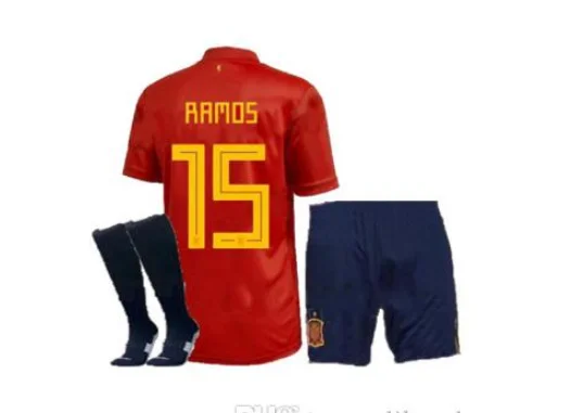 Испанские футбольные майки PIQUE SERGIO A. INIESTA MORATA KOKE ramos ASENSIO SILVA ISCO комплект для взрослых+ носки Джерси - Цвет: shirt