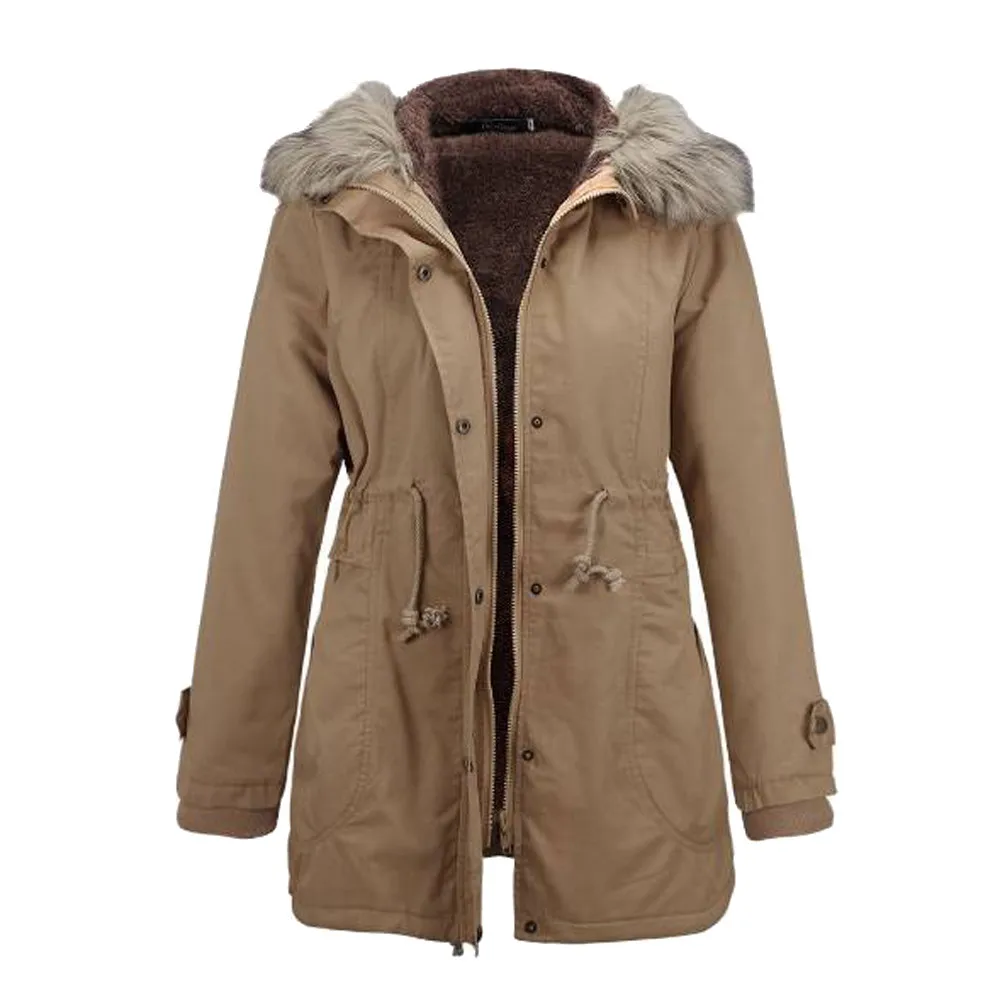 astounding  JAYCOSIN Womens Jacket Hooded Winter Long Coat Size Outwear Women Autumn Long Sleeve Coat Fleece Lo