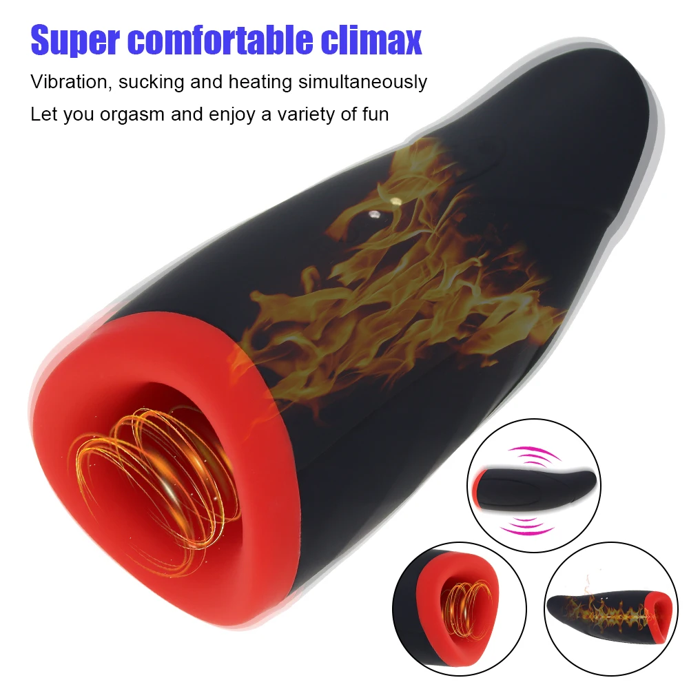 Male Masturbator Electric Masturbation Cup with 7 Powerful Thrusting Modes Vagina Oral Sex Toys for Men Heatable Penis Trainer 3