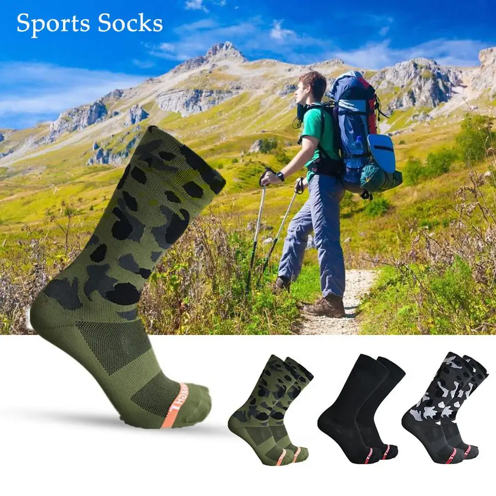 SKY KNIGHT New Olive Green Camouflage Professional Outdoor Riding/Cycling Socks Unisex Sports Bike Socks