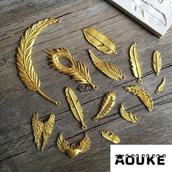 Feather Wing Shape Necklace Pendant Epoxy Resin Silicone Mold,Crafting Clay,Jewelry Earrings Making,DIY Mobile Phone Decoratio