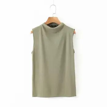 

New Women Summer Solid Color Sleeveless Knitted Rib Casual Slim T-shirt Female Basic Elastic T Shirt Leisure Brand Tops