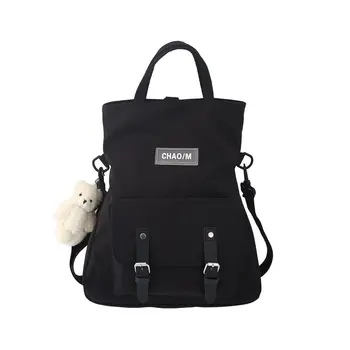 

Korea Solid Large Capacity Simplicity Girl Students School Bag Shoulder Portable Crossbody Easy Matching Casual Backpack