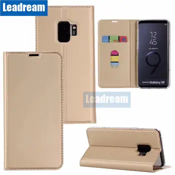 

500PCS for Samsung Note 10 Plus S10 S9 S8 Plus Ultra-thin Plated Magnetic Case Cover With Card Slot Flip Shell for S7 edge