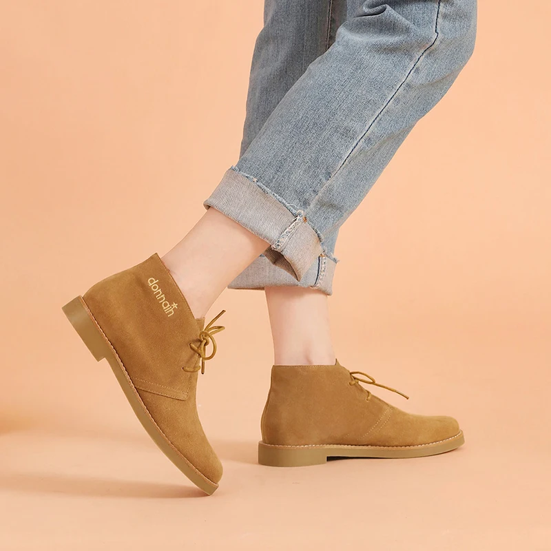 Donna en otoño de cuero genuino clásico botas Martin botas de marca de lujo  damas diseñador encaje Casual a Botines planos Mujer|Botas hasta el  tobillo| - AliExpress
