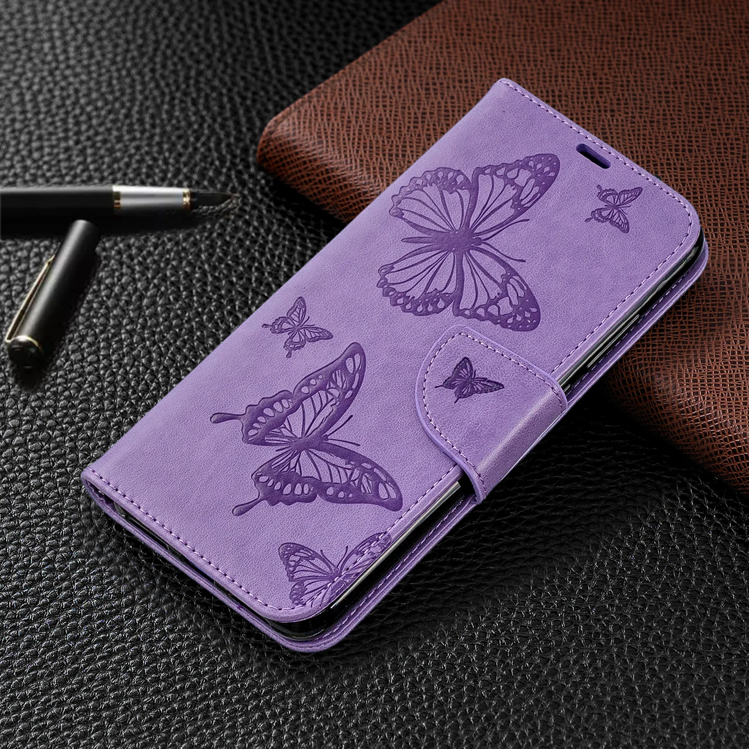 Модный кожаный чехол-бумажник с 3D бабочкой для Xiao mi Red mi Note 7 8 Pro 6 7A 8A K20 Pro mi A2 Lite откидная крышка перчатка держатель для карт