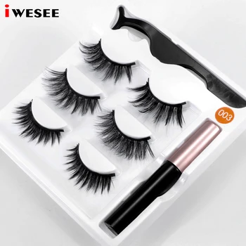 

3D False Eyelashes 3 Pairs Sets Full Strip Magnetic Synthetic Natural Long Lasting Extension Hair Fake Eye Lashes Make Up Tools