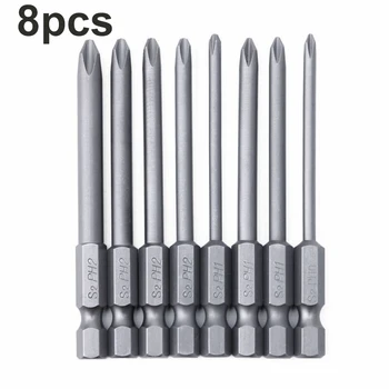 

Cross Screwdriver Bits Hex shank Alloy Steel Set Driver Silver Tool Parts