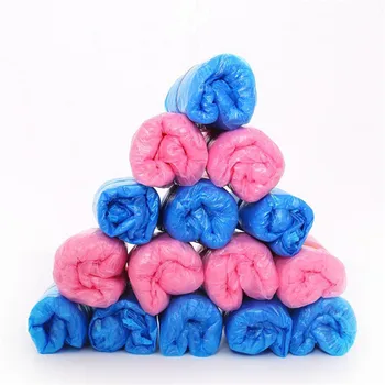 

200Pcs Plastic Waterproof Disposable Shoe Covers Rainy Day Floor Protector Cleaning Shoe Cover Blue Red Hot Sale Shoe Cover