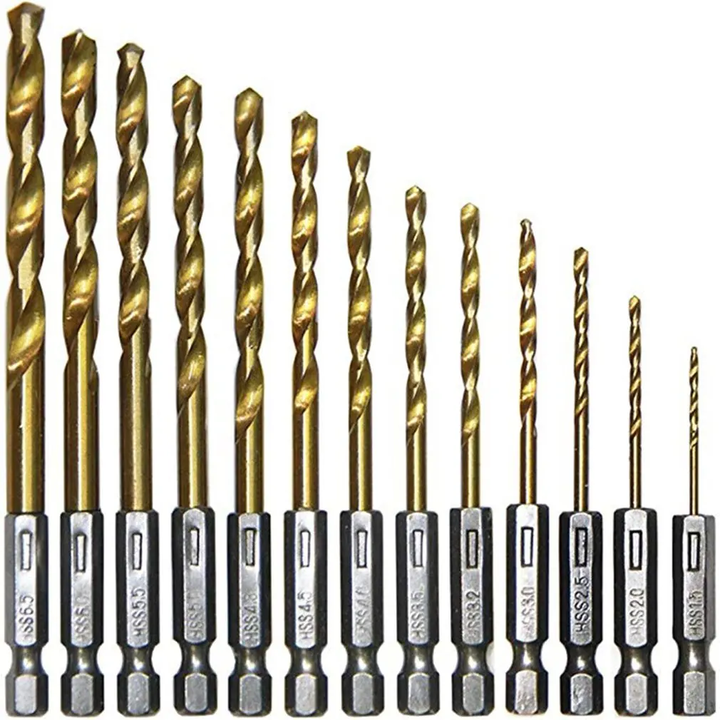 Pack of 2 Hex shank HSS-G drill bits for metal/plastic/wood 4.0mm impact driver